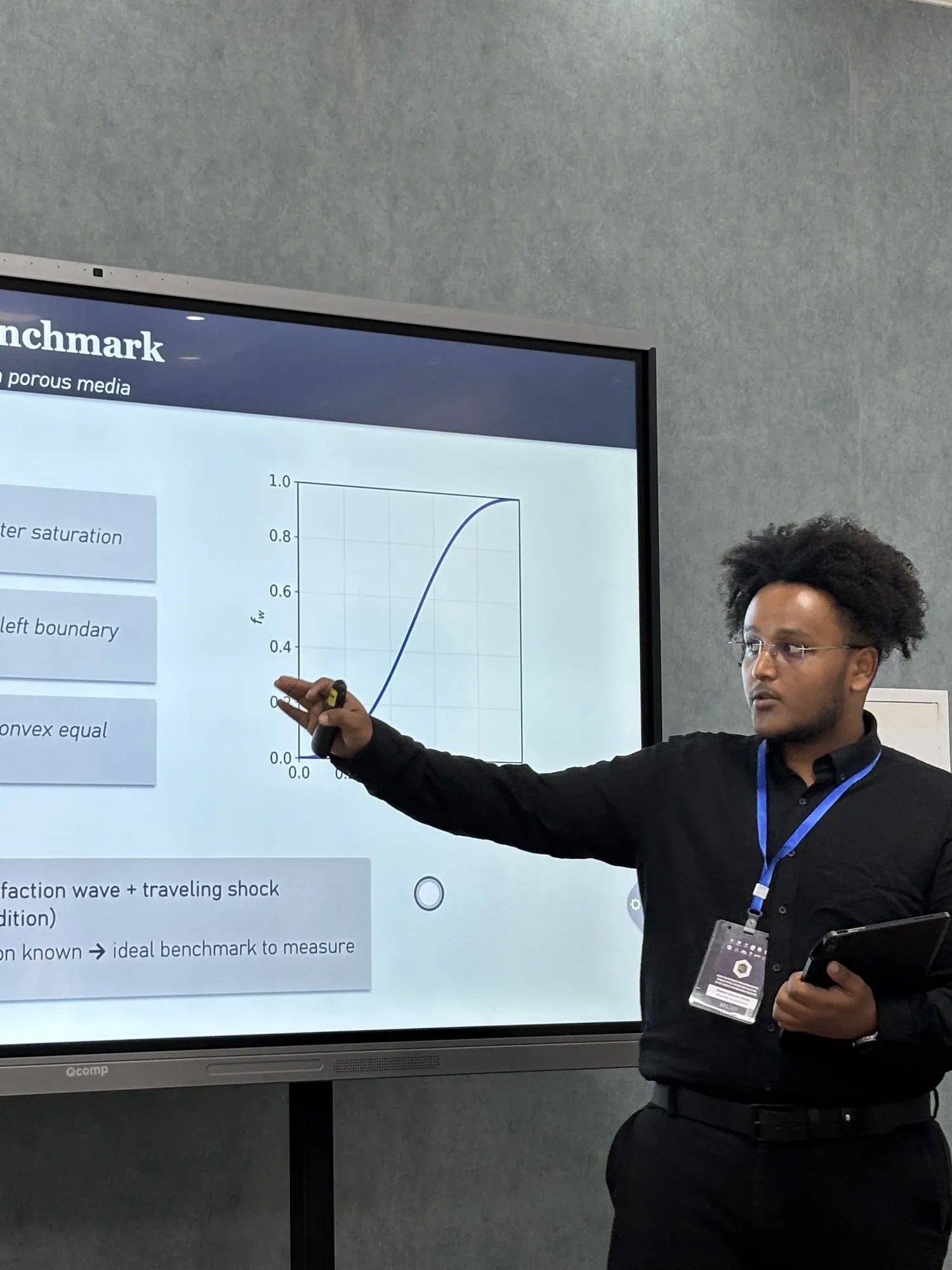 Presenting our group’s work on physics-informed neural networks for fluid flow in porous media.